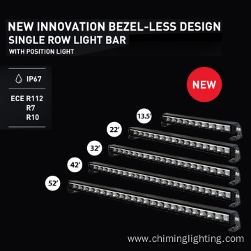 Edgeless design single row light bar amber position